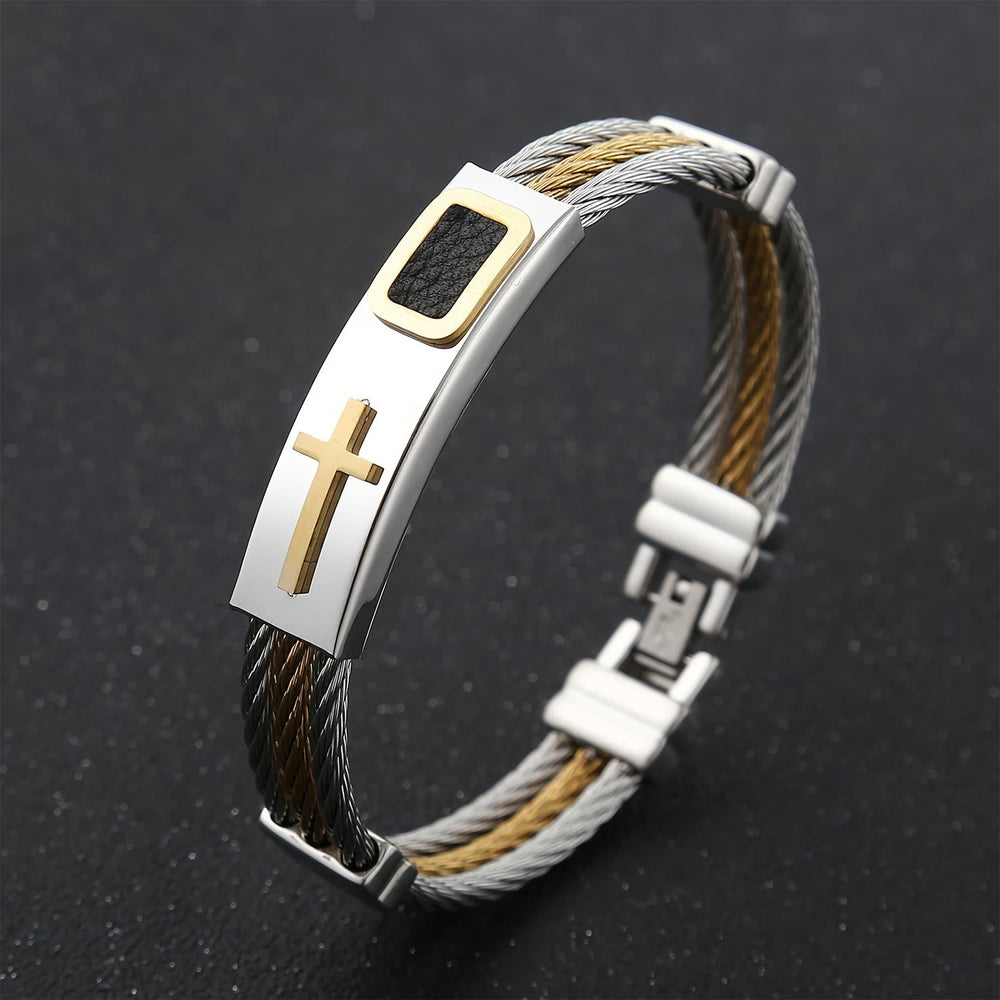 Multicolor Cross Cable Bracelet