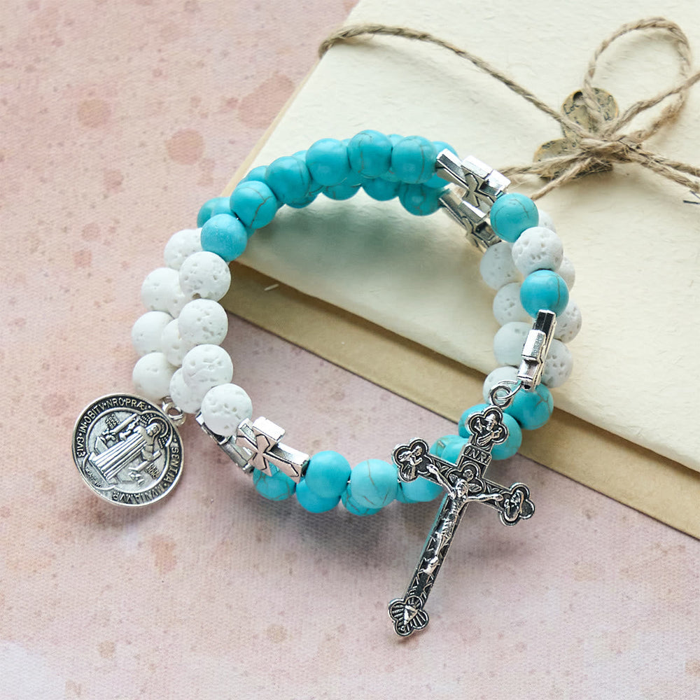 Pulseira Terço de Turquesa Moderno