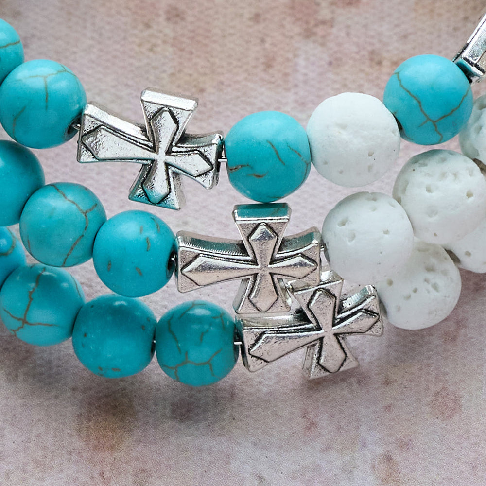 Pulseira Terço de Turquesa Moderno