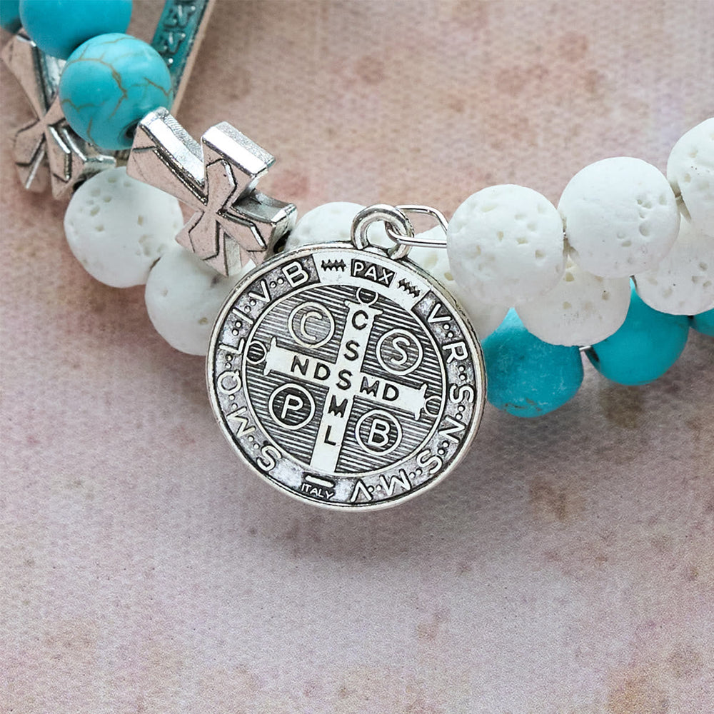 Pulseira Terço de Turquesa Moderno