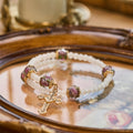Pulseira Terço Flor de Vidro Moderno