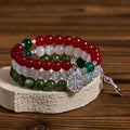 Christmas Jade Agate Rosary Bracelet