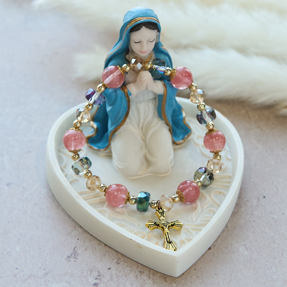 Pulseira Crucifixo de Cristal Moderno