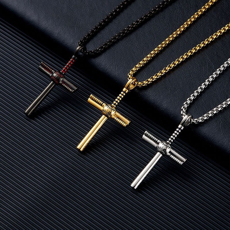 Baseball Motif Cross Pendant