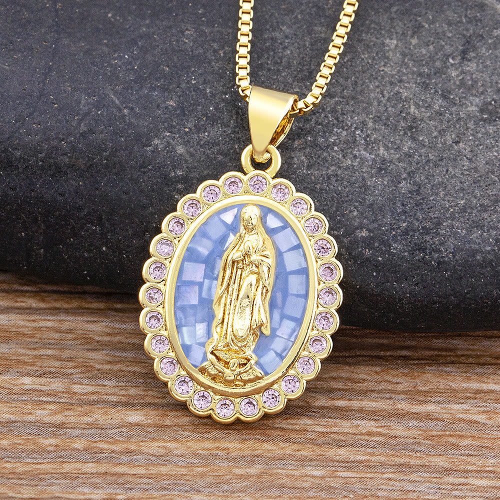 Soft-Hued Our Lady Necklace