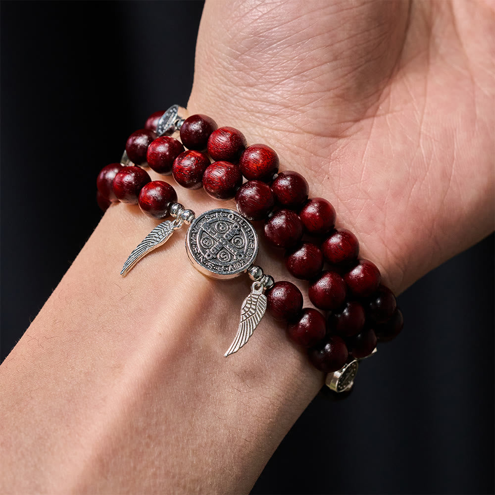 Pulseira Medalha Milagrosa de Madeira Vintage Harmonia