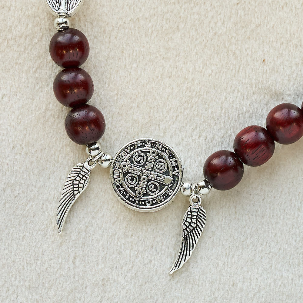 Pulseira Medalha Milagrosa de Madeira Vintage Harmonia