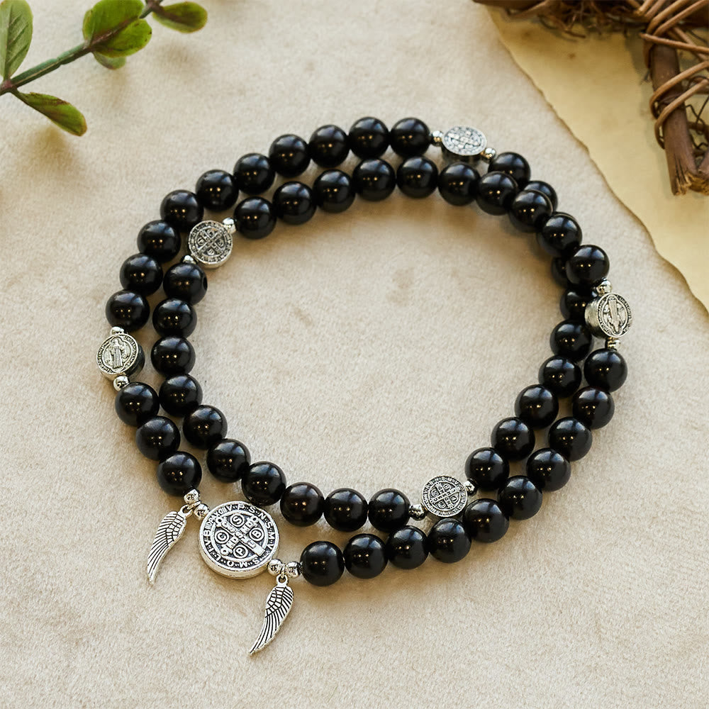Pulseira Medalha Milagrosa de Madeira Vintage Harmonia