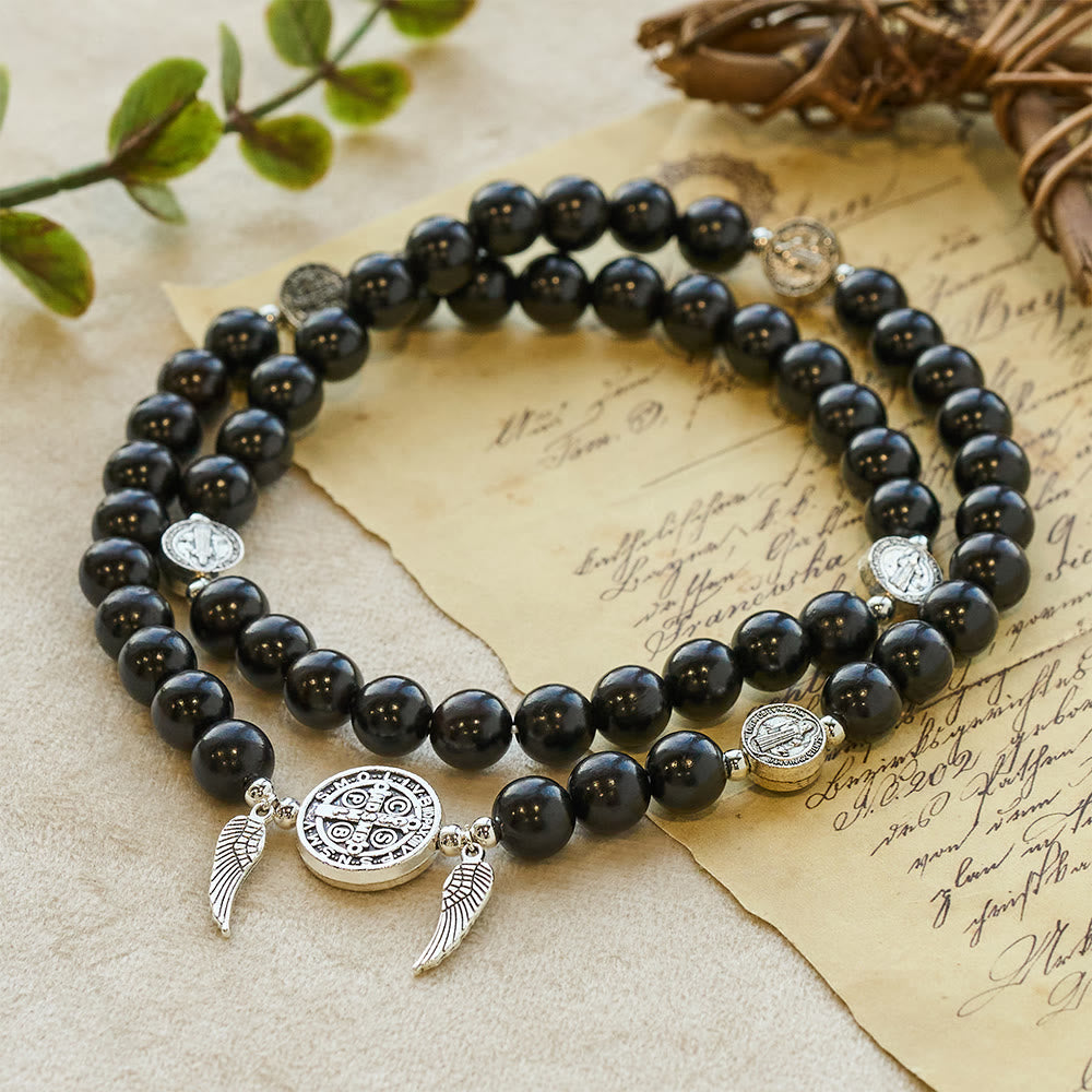 Pulseira Medalha Milagrosa de Madeira Vintage Harmonia