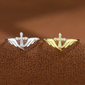 Silver Cross Wing Ring with Cubic Zirconia Accents