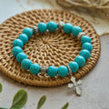 Pulseira Cruz de Turquesa Paz