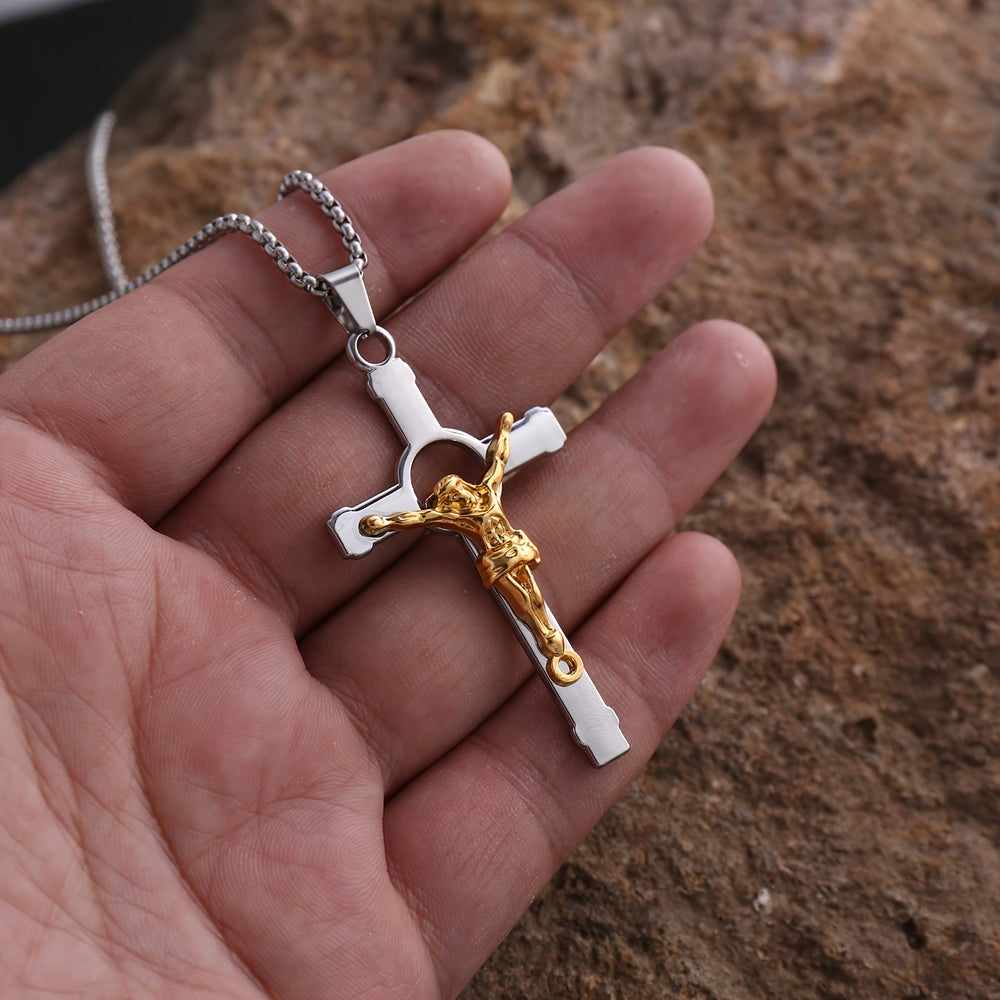 Colar Crucifixo Moderno Polido