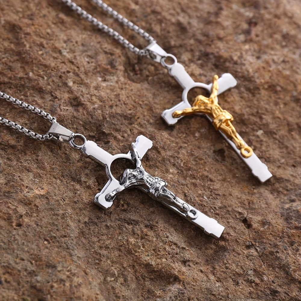 Colar Crucifixo Moderno Polido