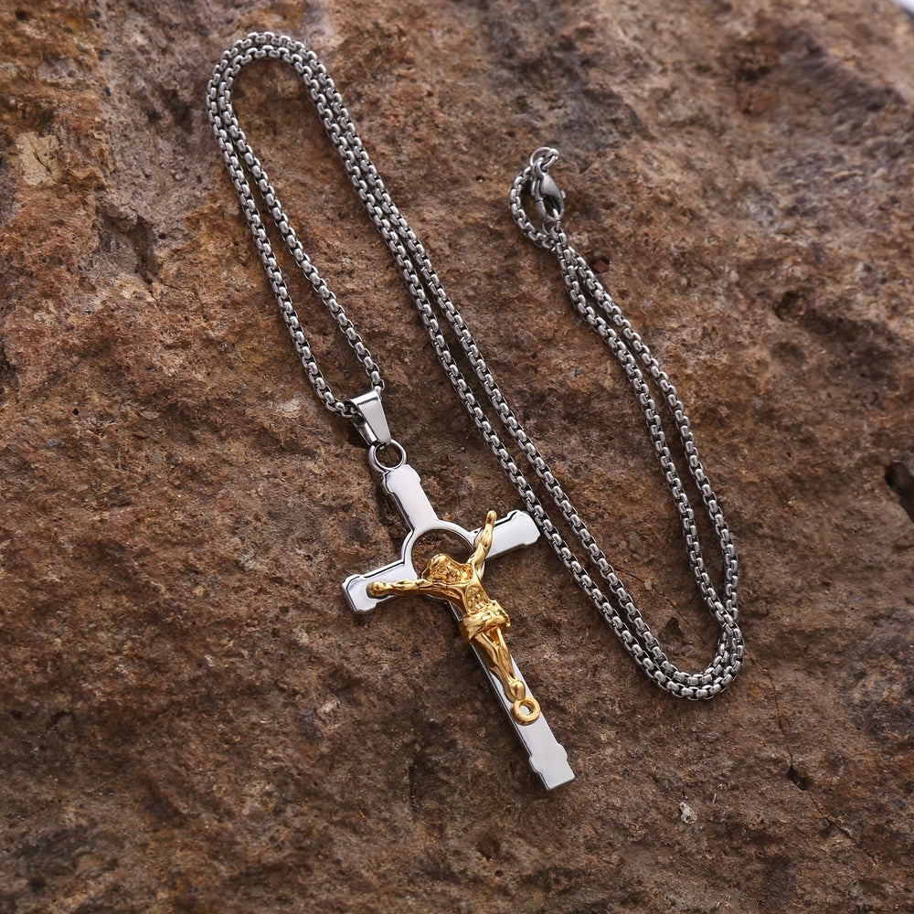 Colar Crucifixo Moderno Polido