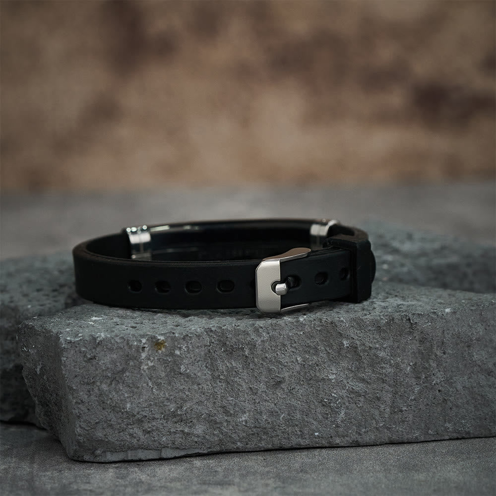 Luminous Silicon Cross Bracelet with Matthew 19