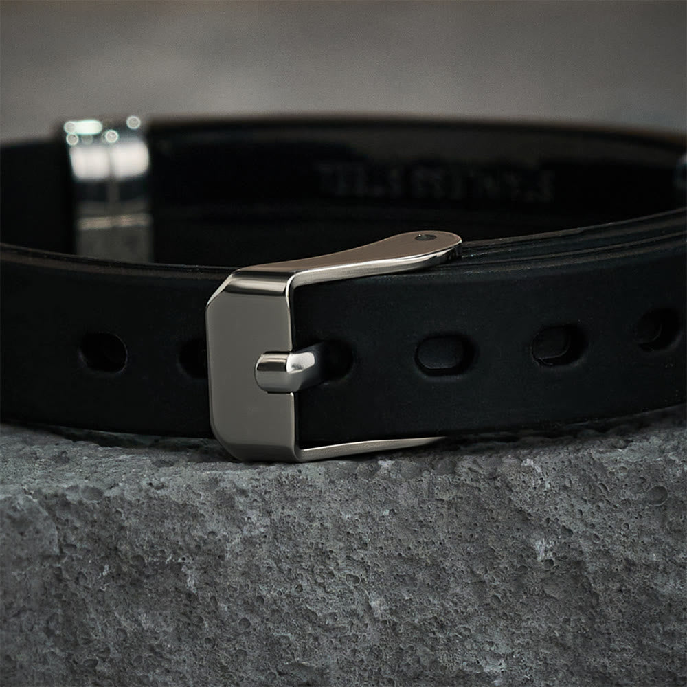 Luminous Silicon Cross Bracelet with Matthew 19