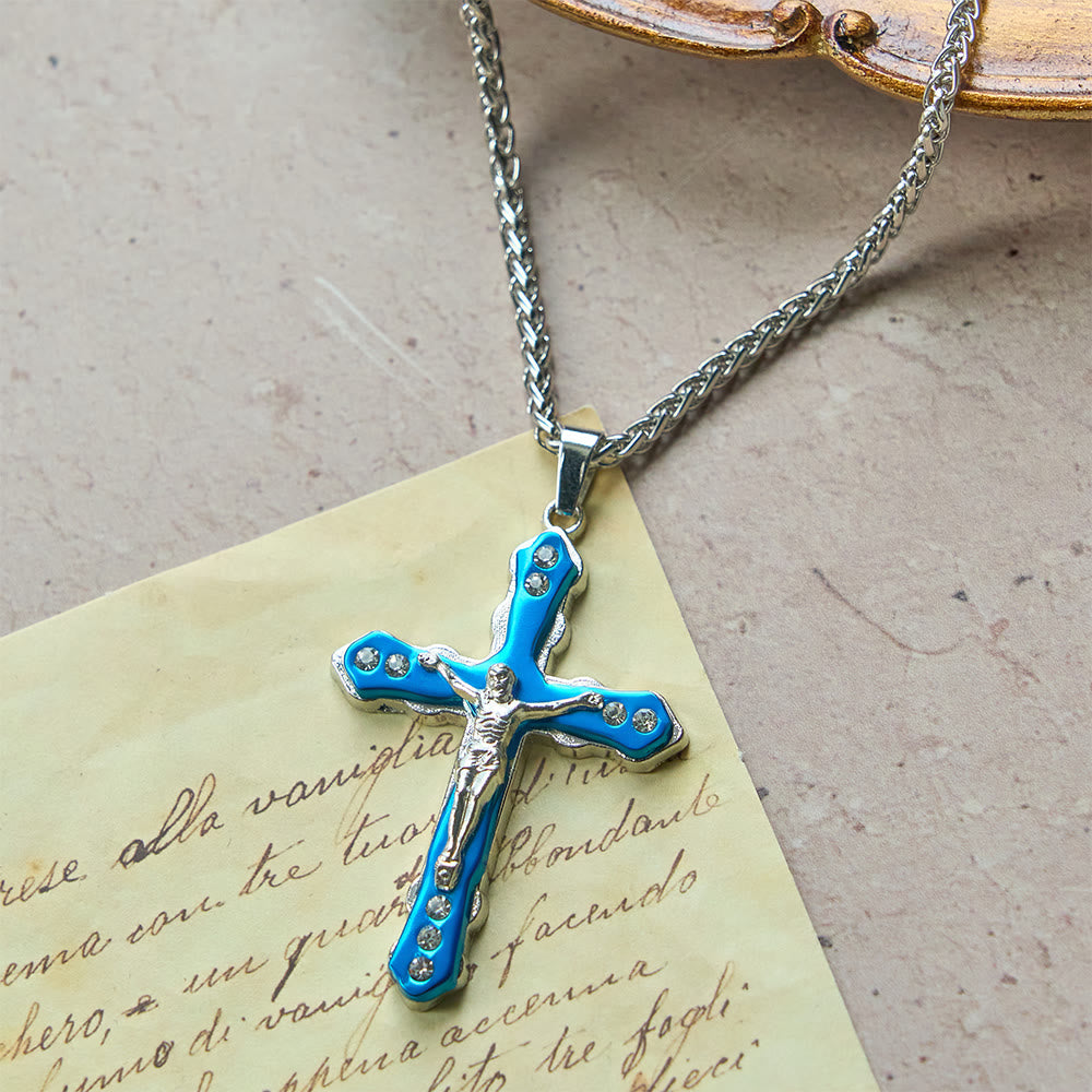 Colar Crucifixo Moderno Prateado