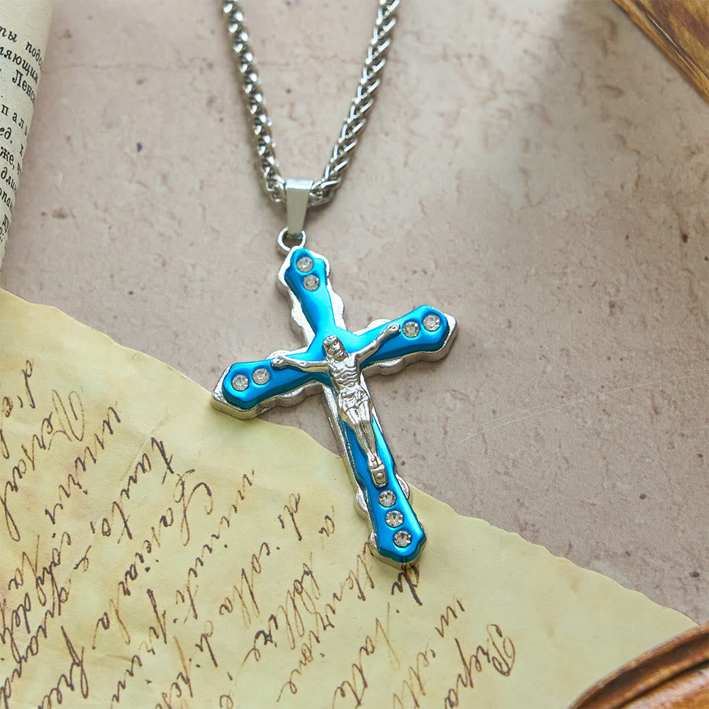 Colar Crucifixo Moderno Prateado