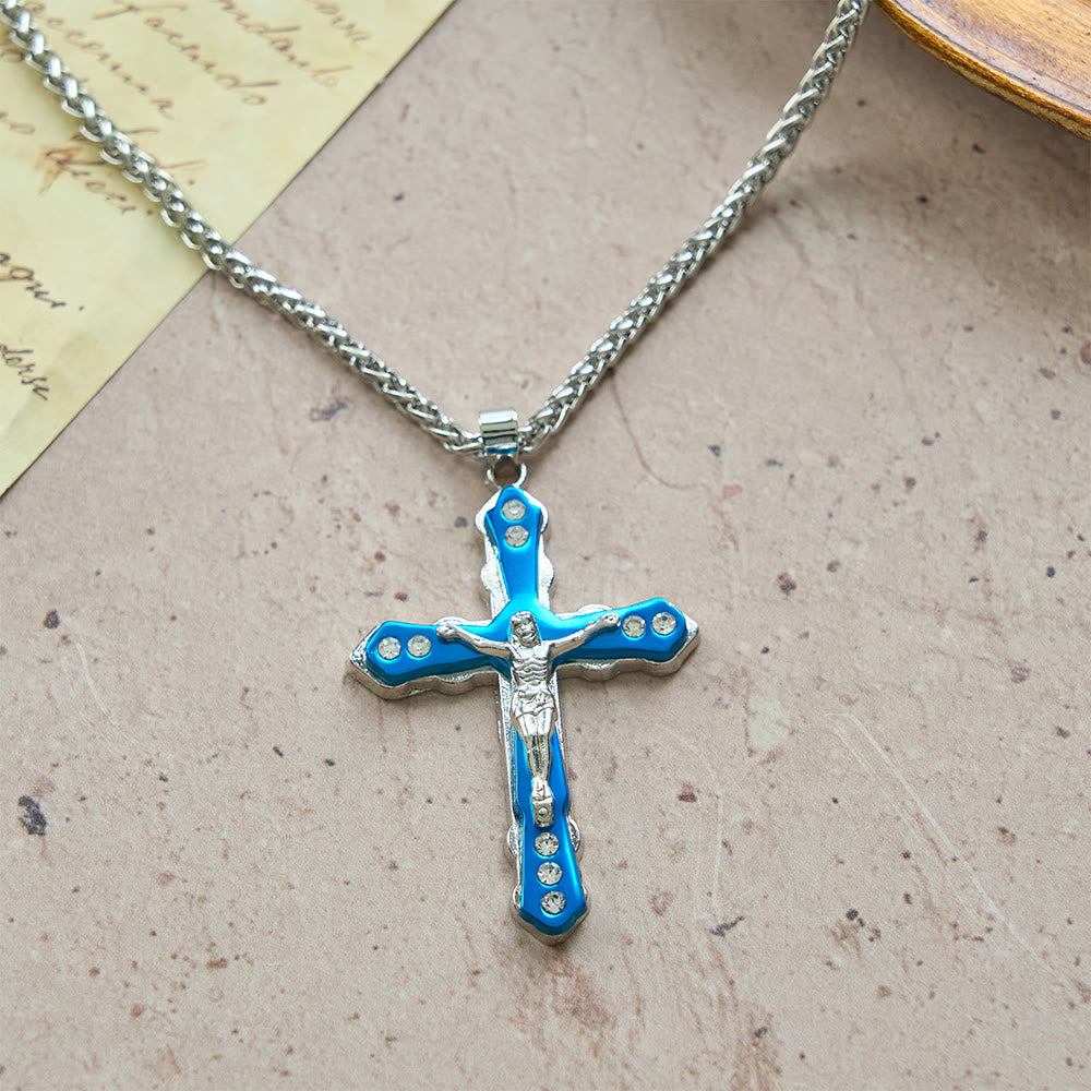Colar Crucifixo Moderno Prateado