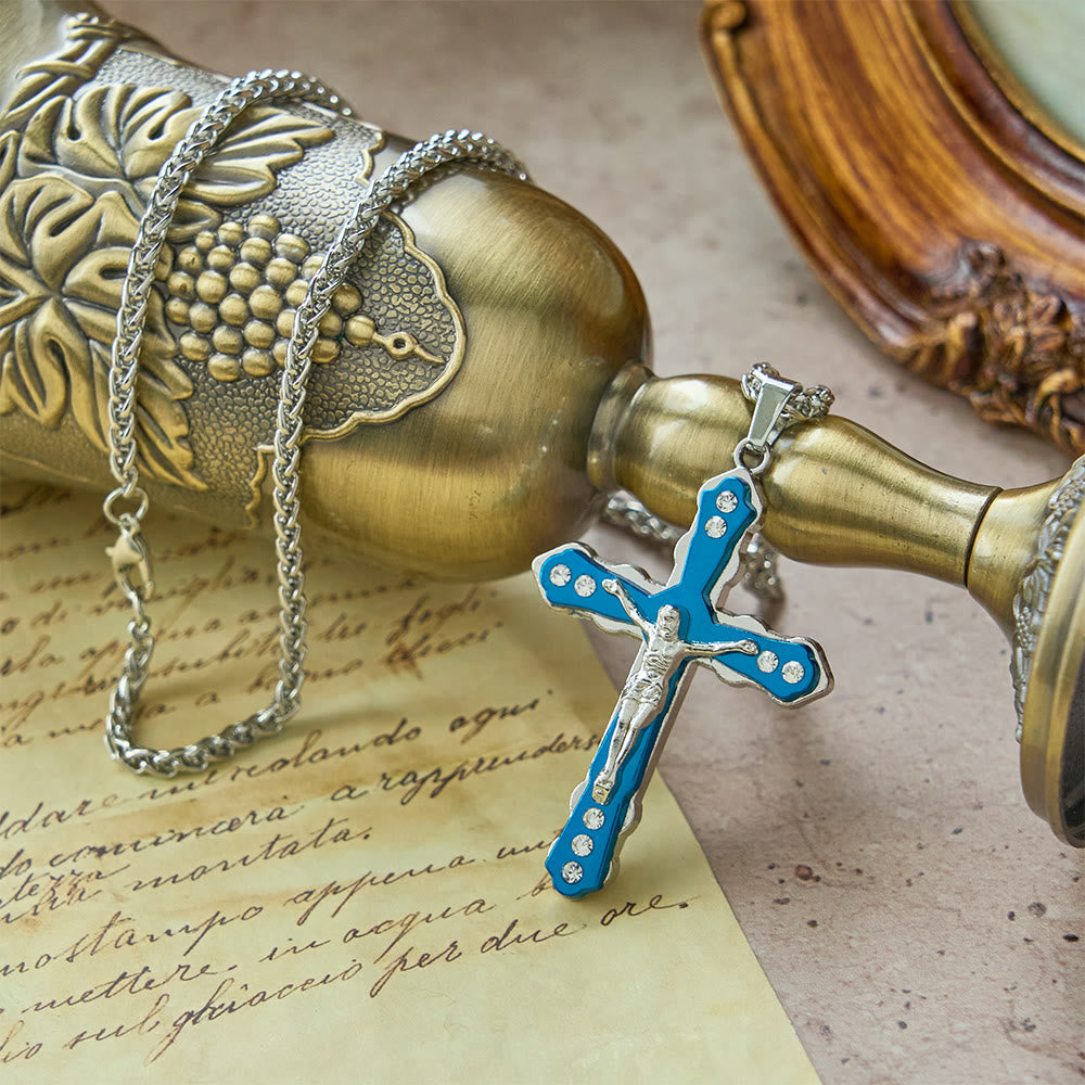 Colar Crucifixo Moderno Prateado