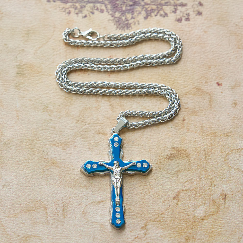 Colar Crucifixo Moderno Prateado