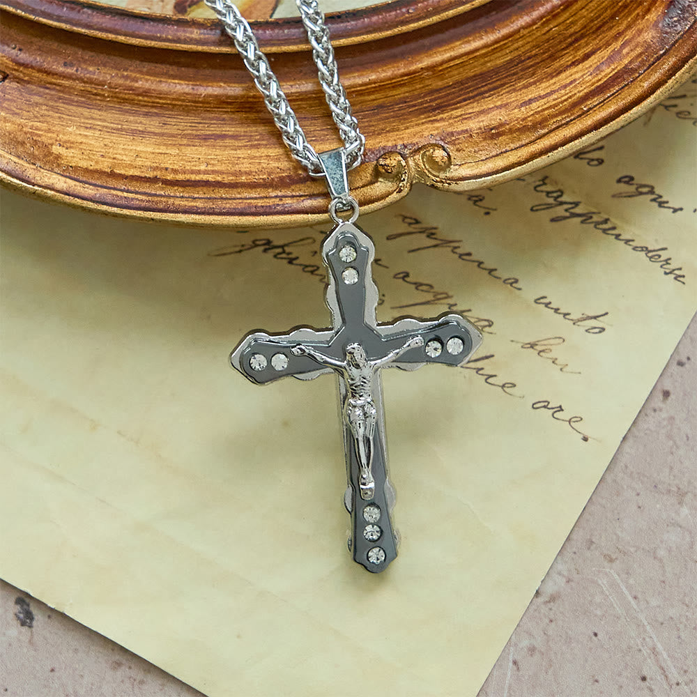 Colar Crucifixo Moderno Prateado