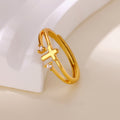 Zircon Accent Cross Double-Band Ring