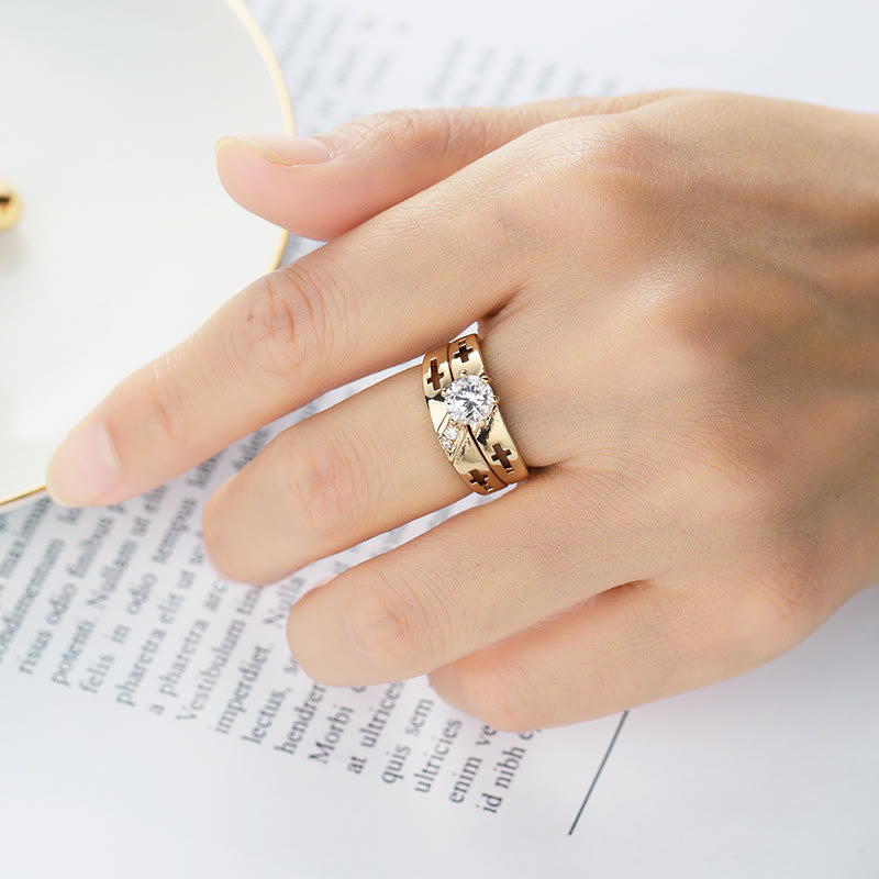 Stackable Cross Band Ring Set