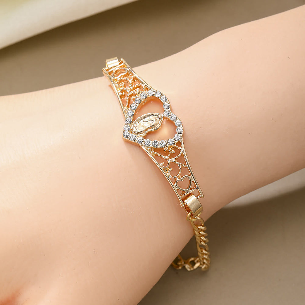 Pulseira Nossa Senhora de Zircônia Moderno Filigrana