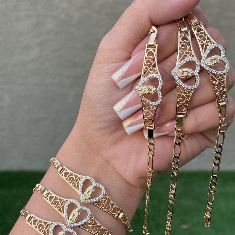 Pulseira Nossa Senhora de Zircônia Moderno Filigrana