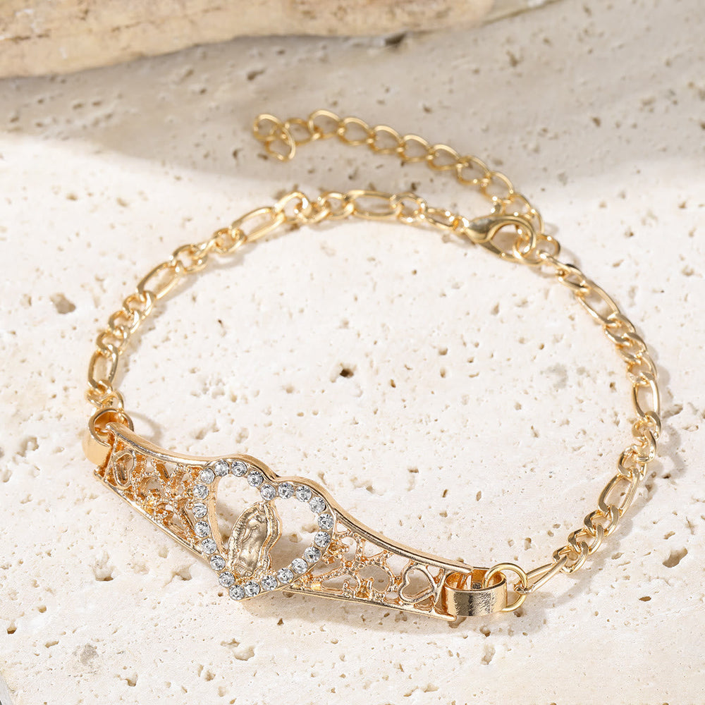 Pulseira Nossa Senhora de Zircônia Moderno Filigrana