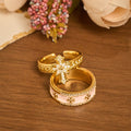 Conjunto de Anel Cruz de Zircônia Moderno