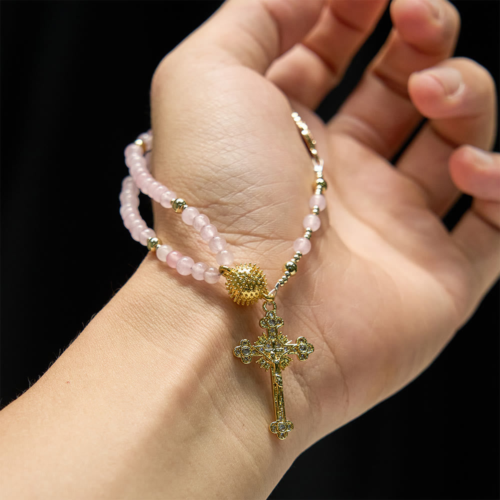 Magnetic Strawberry Agate Rosary Bracelet
