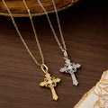 Sparkling Geometric Cross Necklace