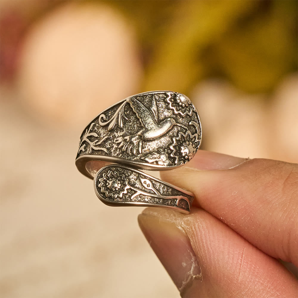 Hummingbird Holy Spirit Adjustable Wrap Ring
