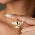 Sparkling Holy Spirit Dove Winged Necklace