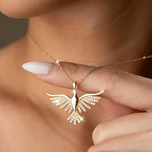 Sparkling Holy Spirit Dove Winged Necklace