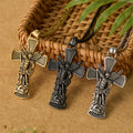 St. Michael Archangel Defeating Satan Cross Pendant