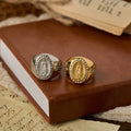 Bold Our Lady Cross Signet Ring