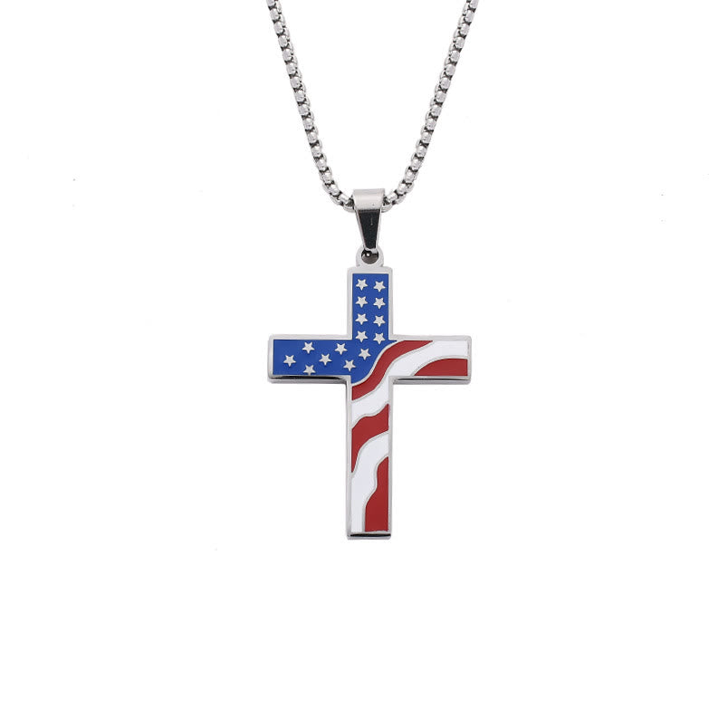 Colar Cruz com bandeira