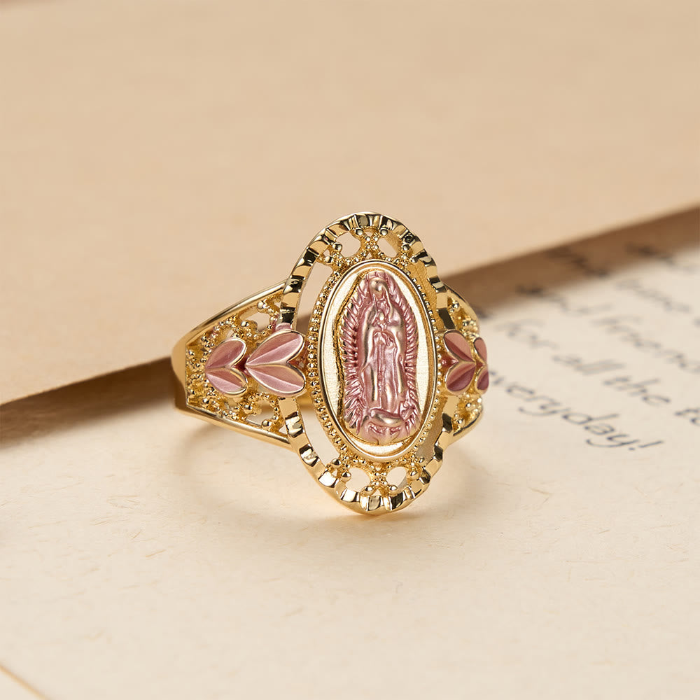 Anel Nossa Senhora de Guadalupe em esmalte