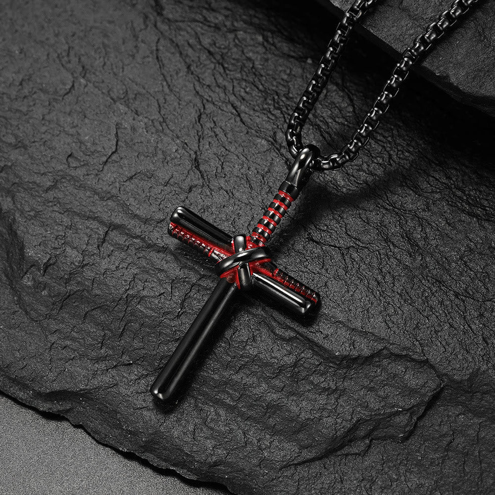 Minimal Wrapped Cross Pendant Necklace