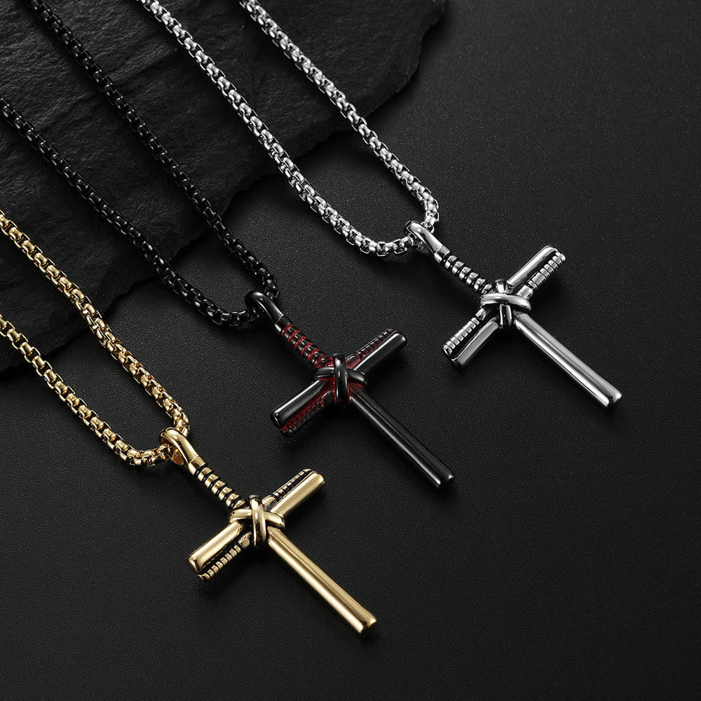 Minimal Wrapped Cross Pendant Necklace