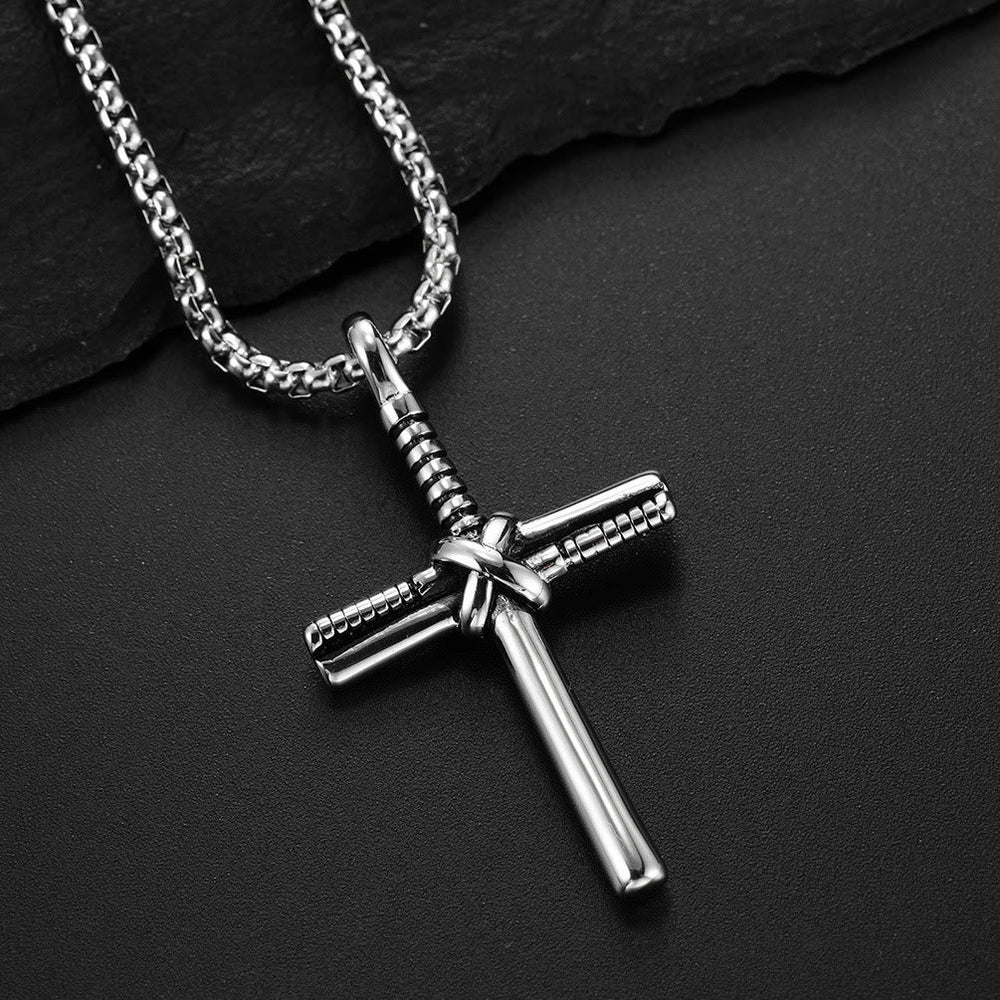 Minimal Wrapped Cross Pendant Necklace