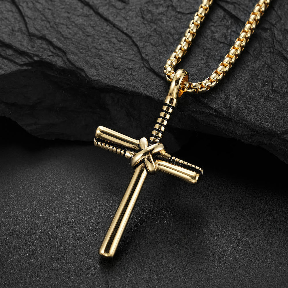 Minimal Wrapped Cross Pendant Necklace