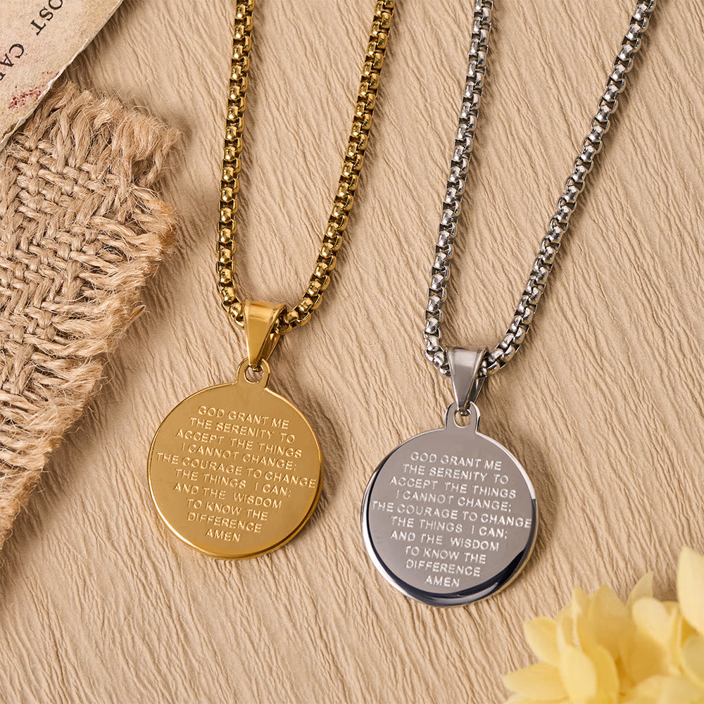Crown Of Thorns Jesus Portrait Round Medal Box Chain Necklace