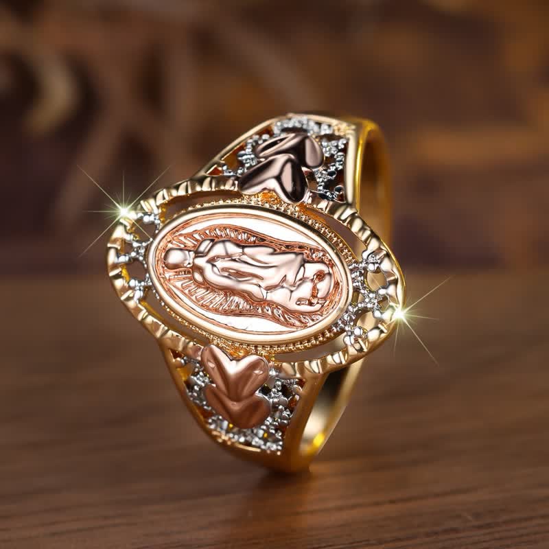 Anel Nossa Senhora de Guadalupe em esmalte