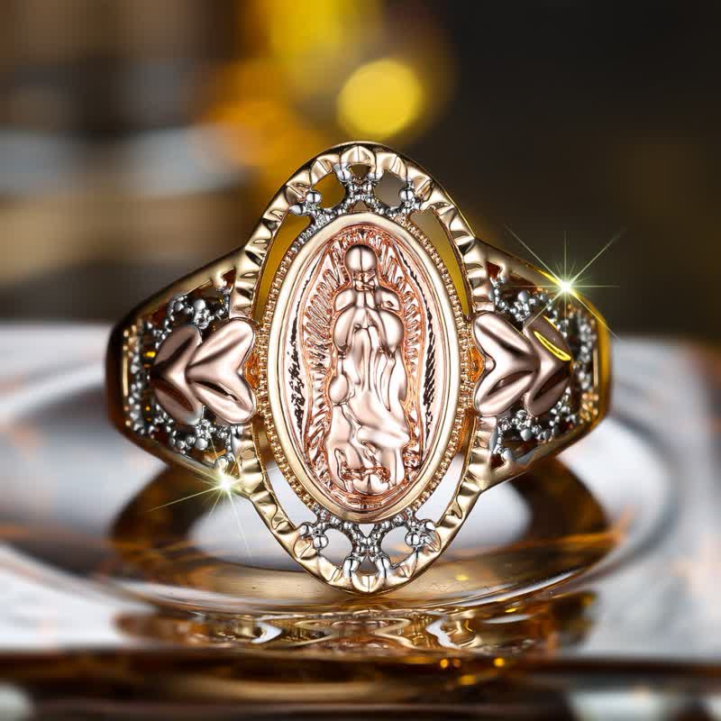 Anel Nossa Senhora de Guadalupe em esmalte