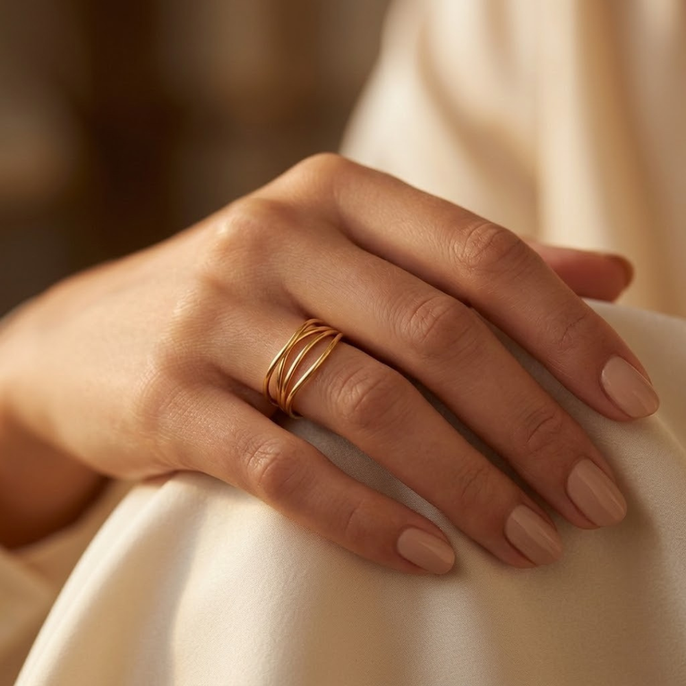 Adalgiza Crossover Wrap Ring | Gold