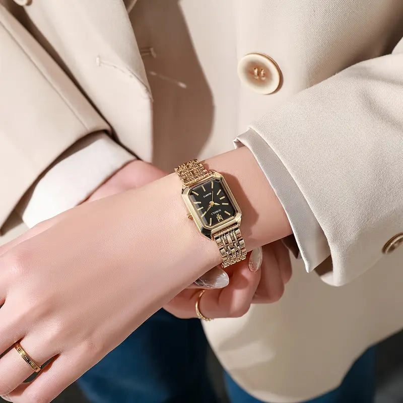Relógio Fabiana Quadrado Pulseira de Elos | Dourado